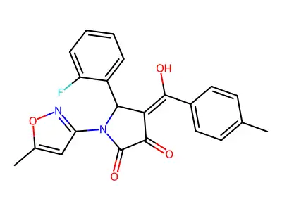 5-(2-fluorophenyl)-3-hydroxy-1-(5-methyl-1,2-oxazol-3-yl)-4-(4-methylbenzoyl)-2,5-dihydro-1H-pyrrol-2-one structure
