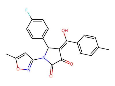 5-(4-fluorophenyl)-3-hydroxy-1-(5-methyl-1,2-oxazol-3-yl)-4-(4-methylbenzoyl)-2,5-dihydro-1H-pyrrol-2-one structure