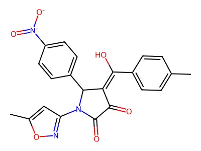 3-hydroxy-1-(5-methyl-1,2-oxazol-3-yl)-4-(4-methylbenzoyl)-5-(4-nitrophenyl)-2,5-dihydro-1H-pyrrol-2-one structure