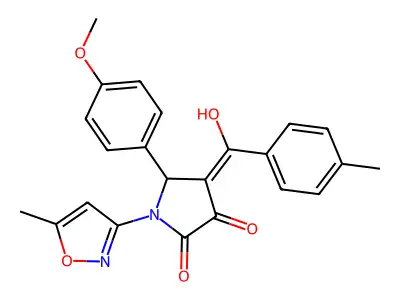 3-hydroxy-5-(4-methoxyphenyl)-1-(5-methyl-1,2-oxazol-3-yl)-4-(4-methylbenzoyl)-2,5-dihydro-1H-pyrrol-2-one structure