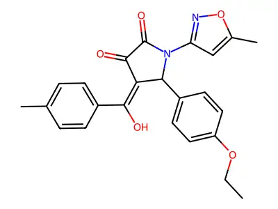 5-(4-ethoxyphenyl)-3-hydroxy-1-(5-methyl-1,2-oxazol-3-yl)-4-(4-methylbenzoyl)-2,5-dihydro-1H-pyrrol-2-one structure