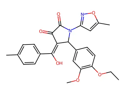 5-(4-ethoxy-3-methoxyphenyl)-3-hydroxy-1-(5-methyl-1,2-oxazol-3-yl)-4-(4-methylbenzoyl)-2,5-dihydro-1H-pyrrol-2-one structure