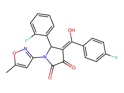 4-(4-fluorobenzoyl)-5-(2-fluorophenyl)-3-hydroxy-1-(5-methyl-1,2-oxazol-3-yl)-2,5-dihydro-1H-pyrrol-2-one structure