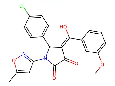 5-(4-chlorophenyl)-3-hydroxy-4-(3-methoxybenzoyl)-1-(5-methyl-1,2-oxazol-3-yl)-2,5-dihydro-1H-pyrrol-2-one structure