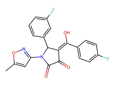 4-(4-fluorobenzoyl)-5-(3-fluorophenyl)-3-hydroxy-1-(5-methyl-1,2-oxazol-3-yl)-2,5-dihydro-1H-pyrrol-2-one structure