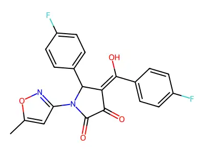 4-(4-fluorobenzoyl)-5-(4-fluorophenyl)-3-hydroxy-1-(5-methyl-1,2-oxazol-3-yl)-2,5-dihydro-1H-pyrrol-2-one structure