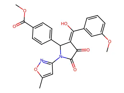 methyl 4-[3-[hydroxy-(3-methoxyphenyl)methylidene]-1-(5-methyl-1,2-oxazol-3-yl)-4,5-dioxopyrrolidin-2-yl]benzoate structure