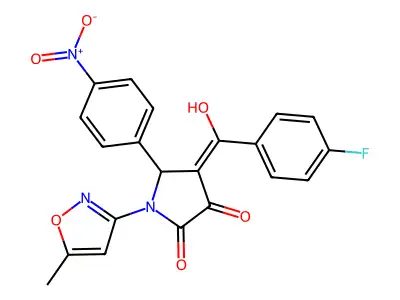 4-(4-fluorobenzoyl)-3-hydroxy-1-(5-methyl-1,2-oxazol-3-yl)-5-(4-nitrophenyl)-2,5-dihydro-1H-pyrrol-2-one structure
