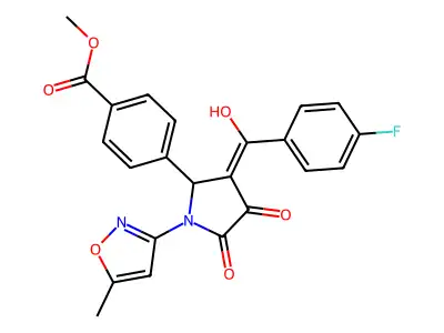methyl 4-[3-(4-fluorobenzoyl)-4-hydroxy-1-(5-methyl-1,2-oxazol-3-yl)-5-oxo-2,5-dihydro-1H-pyrrol-2-yl]benzoate structure