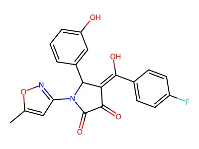 4-(4-fluorobenzoyl)-3-hydroxy-5-(3-hydroxyphenyl)-1-(5-methyl-1,2-oxazol-3-yl)-2,5-dihydro-1H-pyrrol-2-one structure