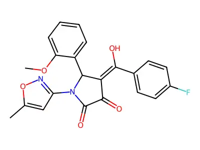 4-(4-fluorobenzoyl)-3-hydroxy-5-(2-methoxyphenyl)-1-(5-methyl-1,2-oxazol-3-yl)-2,5-dihydro-1H-pyrrol-2-one structure
