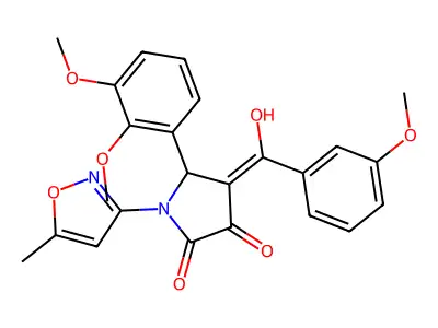 5-(2,3-dimethoxyphenyl)-3-hydroxy-4-(3-methoxybenzoyl)-1-(5-methyl-1,2-oxazol-3-yl)-2,5-dihydro-1H-pyrrol-2-one structure
