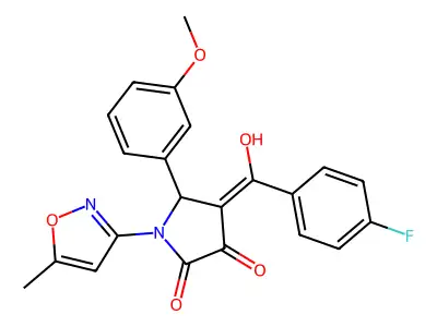 4-(4-fluorobenzoyl)-3-hydroxy-5-(3-methoxyphenyl)-1-(5-methyl-1,2-oxazol-3-yl)-2,5-dihydro-1H-pyrrol-2-one structure