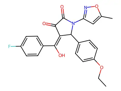 5-(4-ethoxyphenyl)-4-(4-fluorobenzoyl)-3-hydroxy-1-(5-methyl-1,2-oxazol-3-yl)-2,5-dihydro-1H-pyrrol-2-one structure