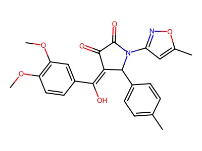 4-(3,4-dimethoxybenzoyl)-3-hydroxy-1-(5-methyl-1,2-oxazol-3-yl)-5-(4-methylphenyl)-2,5-dihydro-1H-pyrrol-2-one structure