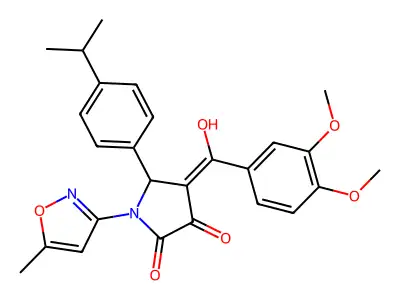 2,3-Pyrrolidinedione, 4-[(3,4-dimethoxyphenyl)hydroxymethylene]-5-[4-(1-methylethyl)phenyl]-1-(5-methyl-3-isoxazolyl)- structure