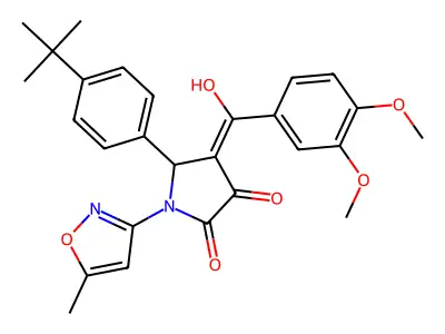 5-(4-tert-butylphenyl)-4-(3,4-dimethoxybenzoyl)-3-hydroxy-1-(5-methyl-3-isoxazolyl)-1,5-dihydro-2H-pyrrol-2-one structure