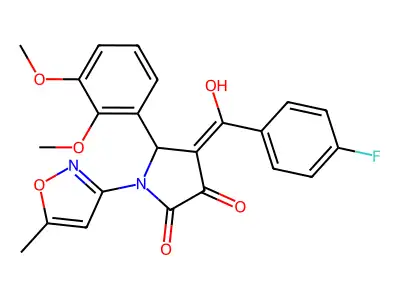 5-(2,3-dimethoxyphenyl)-4-(4-fluorobenzoyl)-3-hydroxy-1-(5-methyl-1,2-oxazol-3-yl)-2,5-dihydro-1H-pyrrol-2-one structure
