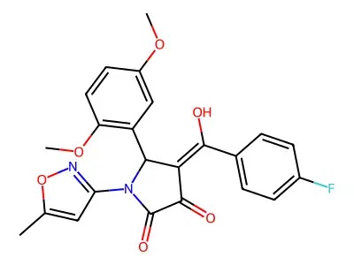 5-(2,5-dimethoxyphenyl)-4-(4-fluorobenzoyl)-3-hydroxy-1-(5-methyl-1,2-oxazol-3-yl)-2,5-dihydro-1H-pyrrol-2-one structure