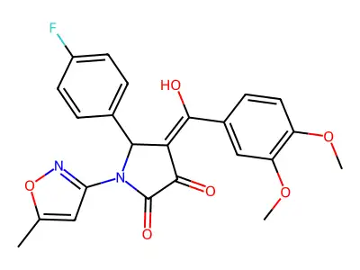 4-(3,4-dimethoxybenzoyl)-5-(4-fluorophenyl)-3-hydroxy-1-(5-methyl-1,2-oxazol-3-yl)-2,5-dihydro-1H-pyrrol-2-one structure