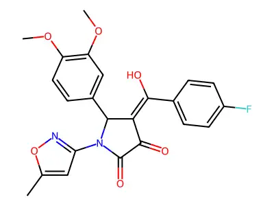 5-(3,4-dimethoxyphenyl)-4-(4-fluorobenzoyl)-3-hydroxy-1-(5-methyl-1,2-oxazol-3-yl)-2,5-dihydro-1H-pyrrol-2-one structure