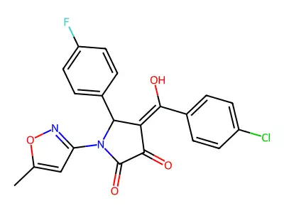 4-(4-chlorobenzoyl)-5-(4-fluorophenyl)-3-hydroxy-1-(5-methyl-1,2-oxazol-3-yl)-2,5-dihydro-1H-pyrrol-2-one structure