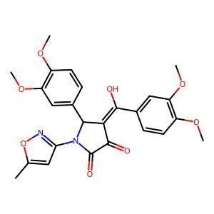 4-(3,4-dimethoxybenzoyl)-5-(3,4-dimethoxyphenyl)-3-hydroxy-1-(5-methyl-1,2-oxazol-3-yl)-2,5-dihydro-1H-pyrrol-2-one structure
