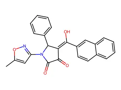 3-hydroxy-1-(5-methyl-1,2-oxazol-3-yl)-4-(naphthalene-2-carbonyl)-5-phenyl-2,5-dihydro-1H-pyrrol-2-one structure