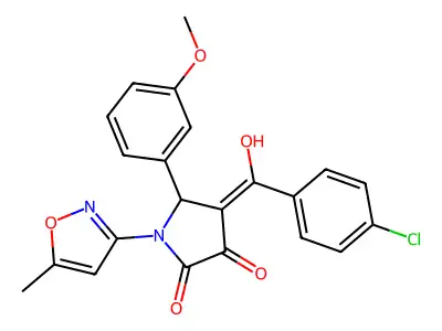 4-(4-chlorobenzoyl)-3-hydroxy-5-(3-methoxyphenyl)-1-(5-methyl-1,2-oxazol-3-yl)-2,5-dihydro-1H-pyrrol-2-one structure