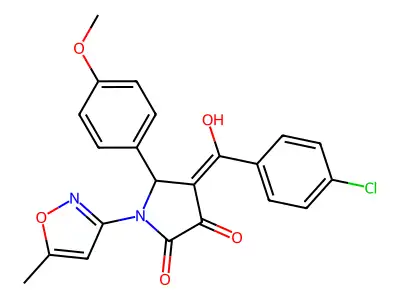 4-(4-chlorobenzoyl)-3-hydroxy-5-(4-methoxyphenyl)-1-(5-methyl-1,2-oxazol-3-yl)-2,5-dihydro-1H-pyrrol-2-one structure
