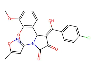 4-(4-chlorobenzoyl)-5-(2,3-dimethoxyphenyl)-3-hydroxy-1-(5-methyl-1,2-oxazol-3-yl)-2,5-dihydro-1H-pyrrol-2-one structure