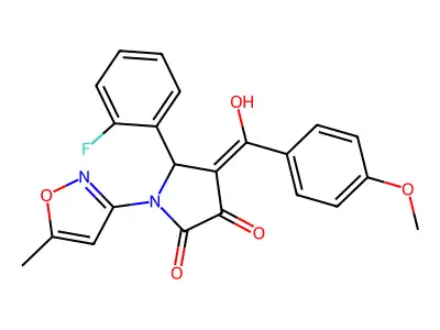 5-(2-fluorophenyl)-3-hydroxy-4-(4-methoxybenzoyl)-1-(5-methyl-1,2-oxazol-3-yl)-2,5-dihydro-1H-pyrrol-2-one structure