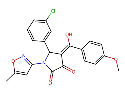 5-(3-chlorophenyl)-3-hydroxy-4-(4-methoxybenzoyl)-1-(5-methyl-1,2-oxazol-3-yl)-2,5-dihydro-1H-pyrrol-2-one structure