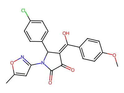 5-(4-chlorophenyl)-3-hydroxy-4-(4-methoxybenzoyl)-1-(5-methyl-1,2-oxazol-3-yl)-2,5-dihydro-1H-pyrrol-2-one structure
