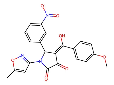 3-hydroxy-4-(4-methoxybenzoyl)-1-(5-methyl-1,2-oxazol-3-yl)-5-(3-nitrophenyl)-2,5-dihydro-1H-pyrrol-2-one structure
