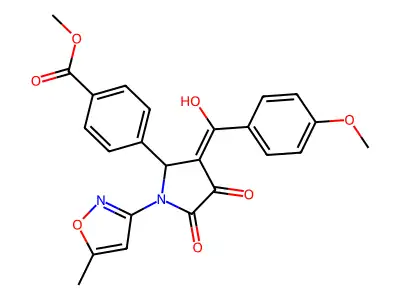 methyl 4-[3-[hydroxy-(4-methoxyphenyl)methylidene]-1-(5-methyl-1,2-oxazol-3-yl)-4,5-dioxopyrrolidin-2-yl]benzoate structure