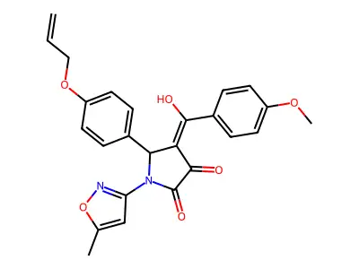 3-hydroxy-4-(4-methoxybenzoyl)-1-(5-methyl-1,2-oxazol-3-yl)-5-[4-(prop-2-en-1-yloxy)phenyl]-2,5-dihydro-1H-pyrrol-2-one structure