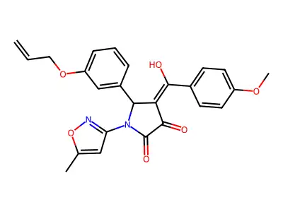 3-hydroxy-4-(4-methoxybenzoyl)-1-(5-methyl-1,2-oxazol-3-yl)-5-[3-(prop-2-en-1-yloxy)phenyl]-2,5-dihydro-1H-pyrrol-2-one structure