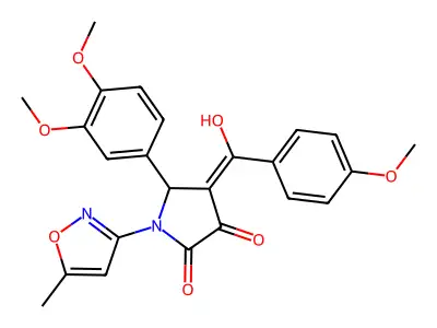 5-(3,4-dimethoxyphenyl)-3-hydroxy-4-(4-methoxybenzoyl)-1-(5-methyl-1,2-oxazol-3-yl)-2,5-dihydro-1H-pyrrol-2-one structure