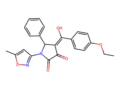 4-(4-ethoxybenzoyl)-3-hydroxy-1-(5-methyl-1,2-oxazol-3-yl)-5-phenyl-2,5-dihydro-1H-pyrrol-2-one structure