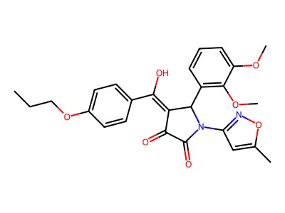 5-(2,3-dimethoxyphenyl)-3-hydroxy-1-(5-methyl-1,2-oxazol-3-yl)-4-(4-propoxybenzoyl)-2,5-dihydro-1H-pyrrol-2-one structure