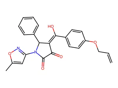 3-hydroxy-1-(5-methyl-1,2-oxazol-3-yl)-5-phenyl-4-[4-(prop-2-en-1-yloxy)benzoyl]-2,5-dihydro-1H-pyrrol-2-one structure
