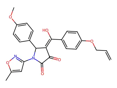 3-hydroxy-5-(4-methoxyphenyl)-1-(5-methyl-1,2-oxazol-3-yl)-4-[4-(prop-2-en-1-yloxy)benzoyl]-2,5-dihydro-1H-pyrrol-2-one structure