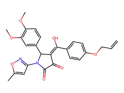 5-(3,4-dimethoxyphenyl)-3-hydroxy-1-(5-methyl-1,2-oxazol-3-yl)-4-[4-(prop-2-en-1-yloxy)benzoyl]-2,5-dihydro-1H-pyrrol-2-one structure