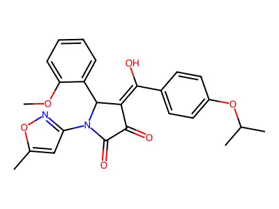 3-hydroxy-5-(2-methoxyphenyl)-1-(5-methyl-1,2-oxazol-3-yl)-4-[4-(propan-2-yloxy)benzoyl]-2,5-dihydro-1H-pyrrol-2-one structure
