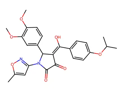 5-(3,4-dimethoxyphenyl)-3-hydroxy-1-(5-methyl-1,2-oxazol-3-yl)-4-[4-(propan-2-yloxy)benzoyl]-2,5-dihydro-1H-pyrrol-2-one structure