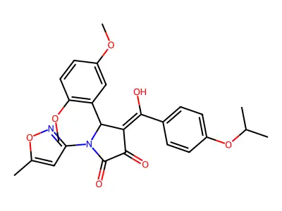 5-(2,5-dimethoxyphenyl)-3-hydroxy-1-(5-methyl-1,2-oxazol-3-yl)-4-[4-(propan-2-yloxy)benzoyl]-2,5-dihydro-1H-pyrrol-2-one structure