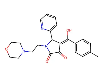 3-hydroxy-4-(4-methylbenzoyl)-1-[2-(morpholin-4-yl)ethyl]-5-(pyridin-2-yl)-2,5-dihydro-1H-pyrrol-2-one structure
