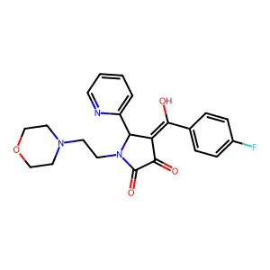4-(4-fluorobenzoyl)-3-hydroxy-1-[2-(morpholin-4-yl)ethyl]-5-(pyridin-2-yl)-2,5-dihydro-1H-pyrrol-2-one structure