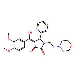 4-(3,4-dimethoxybenzoyl)-3-hydroxy-1-[2-(morpholin-4-yl)ethyl]-5-(pyridin-2-yl)-2,5-dihydro-1H-pyrrol-2-one structure
